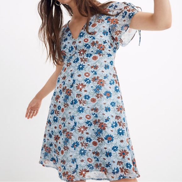 Madewell- Open-Back Mini Dress in Wildflower Garden- Size 10- MINT condition - Picture 2 of 7